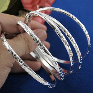 欧美时尚精品~S925镀银 5个装 花图案圈圈手镯 手圈 欧美饰品