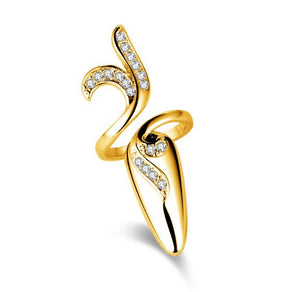 欧美时尚戒指~韩版个性时尚创意开口 戒指甲环女款气质镶钻指甲套饰品
