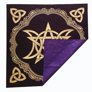 能量塔罗布~Triple Moon Pentagram Altar Cloth五角星祭坛塔罗牌专用桌布