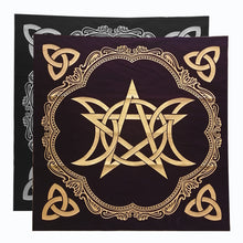 將圖片載入圖庫檢視器 能量塔罗布~Triple Moon Pentagram Altar Cloth五角星祭坛塔罗牌专用桌布
