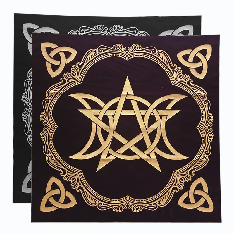 能量塔罗布~Triple Moon Pentagram Altar Cloth五角星祭坛塔罗牌专用桌布