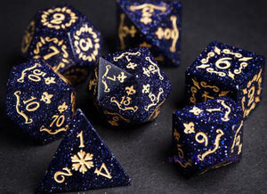 宝石骰子~蓝砂石 骰子COC跑团骰子克苏鲁的呼唤宝石骰子定制多面20面骰