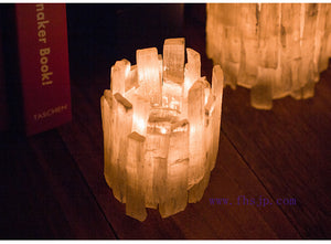 魔法烛台~能量烛台 石膏矿石烛台 晶体石膏风灯 晶石蜡烛杯 光源