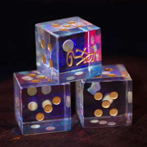 宝石骰子~幻彩水晶 D6骰子宝石立方体6面点数数字骰子可定制创意个性骰子