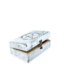 將圖片載入圖庫檢視器 木质首饰盒 水晶收纳盒Wicca五芒星原木收纳箱wooden box 仪式工具

