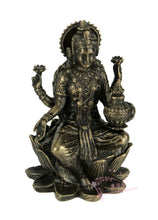 將圖片載入圖庫檢視器 能量雕像系列~进口Lakshmi Hindu Goddess拉克什米印度教女神莲花雕像

