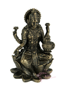 能量雕像系列~进口Lakshmi Hindu Goddess拉克什米印度教女神莲花雕像