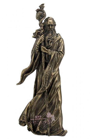 能量雕像系列~*进口 梅林青铜雕像MERLIN 亚瑟王传说的伟大魔法师47厘米魔法雕像