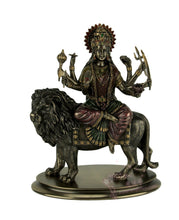 將圖片載入圖庫檢視器 能量雕像系列~杜尔加Durga 印度教最高女神骑在狮子雕像上
