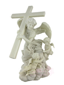 能量雕像系列~*美国进口天使背十字大理石造型雕像