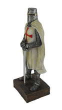 將圖片載入圖庫檢視器 能量雕像系列~*圣殿骑士中世纪带剑和盾牌雕像的装甲十字军战士
