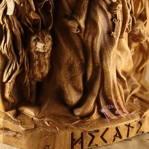 神秘学收藏~进口手工雕像赫卡特希腊三女神雕像 黑暗祭坛魔法女神 纯生态材料