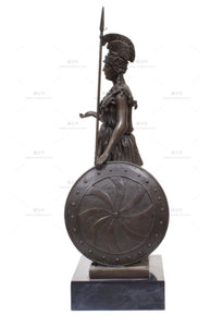 能量雕像系列~进口手工纯铜希腊罗马女神雅典娜·密涅瓦 真人铜雕雕像39厘米