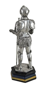 能量雕像系列~*进口中世纪盔甲骑士，带宝剑，仿古银饰雕像
