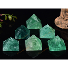 將圖片載入圖庫檢視器 天然萤石水晶金字塔 绿萤石摆件水晶工艺品礼品 能量摆件
