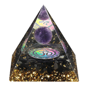 水晶圆珠宇宙星球造型 树脂金字塔水晶碎石能量塔 欧美新款 能量发生器