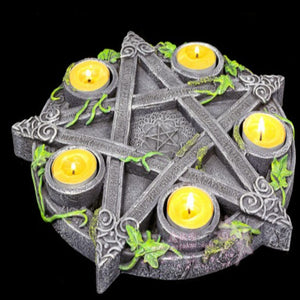 *美国进口新WICCA魔法五角星蜡烛座台 威卡魔法神秘学 炼金术符号