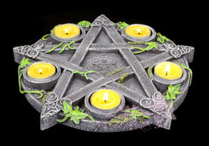 *美国进口新WICCA魔法五角星蜡烛座台 威卡魔法神秘学 炼金术符号