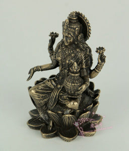 能量雕像系列~进口Lakshmi Hindu Goddess拉克什米印度教女神莲花雕像