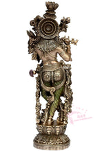 將圖片載入圖庫檢視器 神秘学收藏~进口主克里希纳雕像 奎师那KRISHNA印度教神 青铜饰面神像

