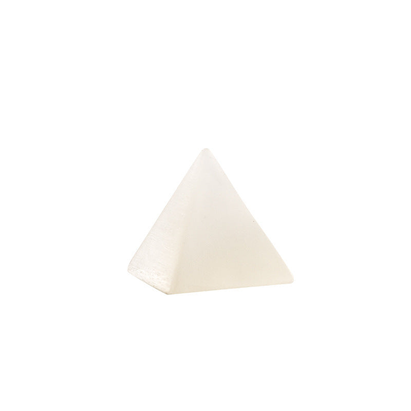 摩洛哥透石膏能量水晶塔高频疗愈石瑜伽七脉轮磁场气场金字塔摆件 仪式工具