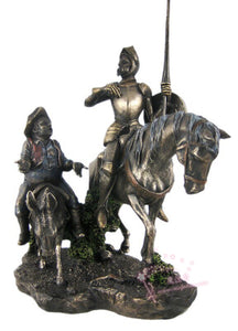 能量雕像系列~铜饰面堂吉诃德和桑乔潘扎雕像Don Quixote and Sancho Panza