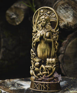 神秘学收藏~ 伊敦Idunn 手工木制小雕像 橡木雕刻艺术摆件纯手工工艺品