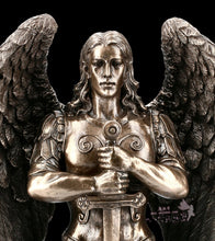 將圖片載入圖庫檢視器 能量雕像系列~*大天使圣米歇尔手持石剑祈祷纪念碑雕像
