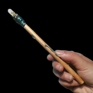 FHSJP 威卡水晶魔法棒工艺品仪式道具涟漪金漆权杖  魔法杖