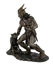 將圖片載入圖庫檢視器 能量雕像系列~北欧神泰尔TYR战斗芬利尔青铜完成雕像
