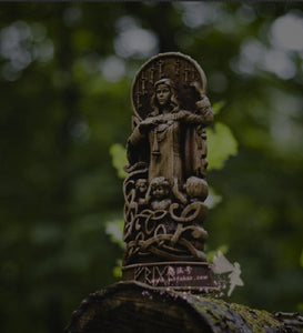 神秘学收藏~ Frigga手工木制小雕像 阿斯加德女王和最高的女神