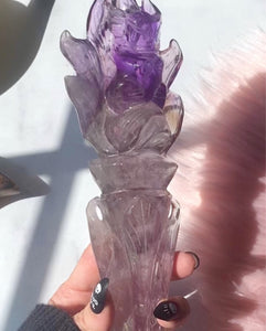 魔法紫水晶权杖魔法瑜伽家居扩香矿石摆件装饰送礼创意礼盒