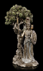 能量雕像系列~*进口希腊女神雅典娜在橄榄树下青铜树脂雕像