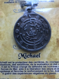 进口大天使米迦勒麦可护身符Michael 双面魔法牌护符吊坠