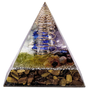 天然水晶能量金字塔铜线绕线水晶碎石摆件冥想能量塔 能量发生器 摆件