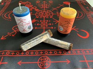 神秘学收藏~进口魔法蜡烛伏都Voodoo工具包 伏都教蜡烛香桌布 实现愿望仪式