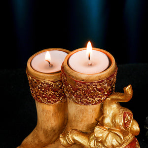 FHSJP宗教摆件 创意东南亚泰国印度象神烛台摆件 趴大象蜡烛家居桌面工艺品装饰