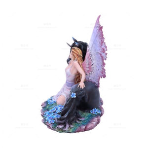 神秘学收藏~能量雕像系列~进口紫粉色独角兽仙女伴侣雕像 限量艺术收藏 幻想神话礼物