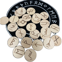 將圖片載入圖庫檢視器 木质如尼符文套装神秘学 木片卢恩符号道具 榉木头片RunesSet
