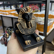 將圖片載入圖庫檢視器 埃及法老图坦卡蒙人埃及女王狮身人面像斯芬克斯水晶球树脂底座

