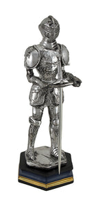 能量雕像系列~*进口中世纪盔甲骑士，带宝剑，仿古银饰雕像