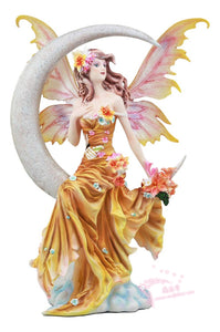 神秘学收藏~能量雕像系列~*进口 新月土元素花仙女雕像 装饰艺术收藏品