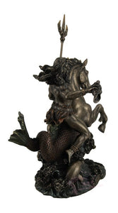 能量雕像系列~波塞冬Poseidon希腊海神手持三叉戟海马青铜雕像