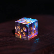將圖片載入圖庫檢視器 宝石骰子~幻彩水晶 D6骰子宝石立方体6面点数数字骰子可定制创意个性骰子
