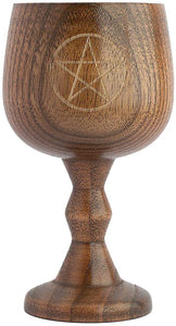 精美纹饰圣杯高脚杯 手工木酒杯 木质饮杯中世纪哥特式高脚杯 仪式工具