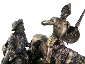能量雕像系列~铜饰面堂吉诃德和桑乔潘扎雕像Don Quixote and Sancho Panza