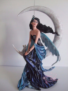 神秘学收藏~能量雕像系列~*进口天体宝石靛蓝月亮仙女收藏雕像 仙女雕像 收藏艺术品