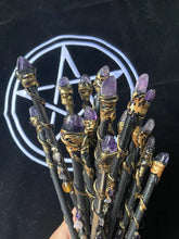 將圖片載入圖庫檢視器 白紫水晶魔法棒 双头水晶权杖 七脉轮元素元气仙女棒仪式道具 仪式工具
