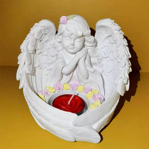 天使摆件 少女摆件装饰品 许愿天使烛台 工艺品橱窗摆件 雕塑摆件