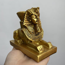 將圖片載入圖庫檢視器 埃及法老图坦卡蒙人埃及女王狮身人面像斯芬克斯水晶球树脂底座
